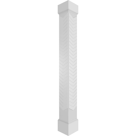 Ekena Millwork Craftsman Classic Square Non-Tapered Chevron Modern Fretwork Column CC1210ENCVDMIMI